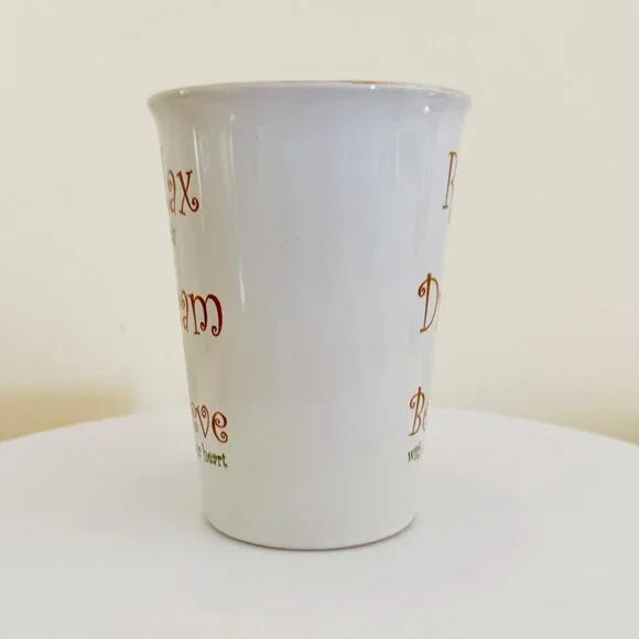 Relax Dream Believe Ceramic Mug Handle Mulberry Inspirational Spiritual Positive - Picture 2 of 7